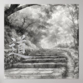 Silent Passage — 道 (The Path) Sumi-e Ink Painting  ポスター (正面)