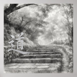 Silent Passage — 道 (The Path) Sumi-e Ink Painting  ポスター