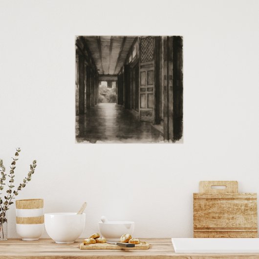 Silent Passage – Ink Painting ポスター (キッチン)