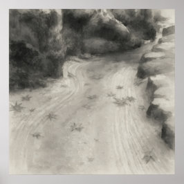 Silent Passage — Ink Painting Poster ポスター