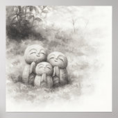 Silent Passage — Ink Painting Wabi-Sabi Harmony ポスター (正面)