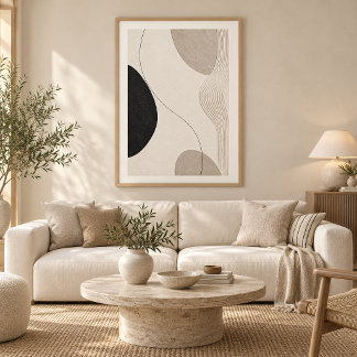 Silent Passage | Minimal Abstract Plaster Art Prin ポスター