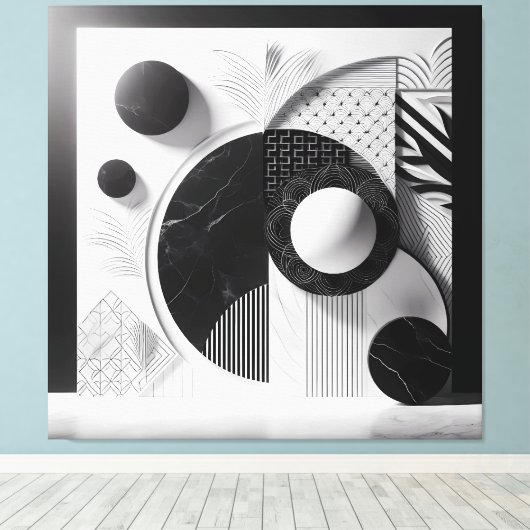 Silent Patterns of Marble & Light キャンバスプリント (インサイチュ (ウッドフロア))