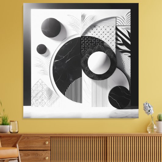 Silent Patterns of Marble & Light キャンバスプリント (インサイチュ (リビング))