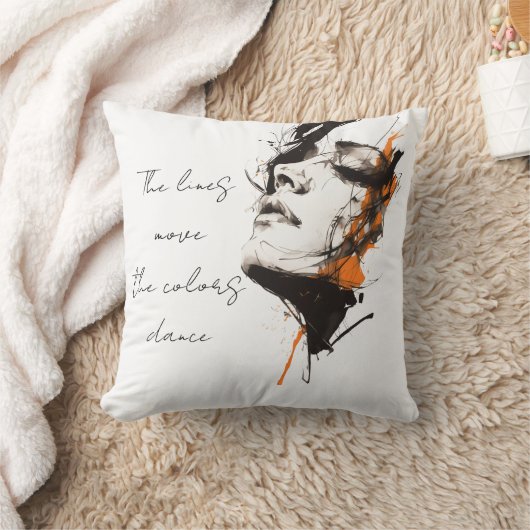 Silent Power – Artistic Throw Pillow クッション (ブランケット)