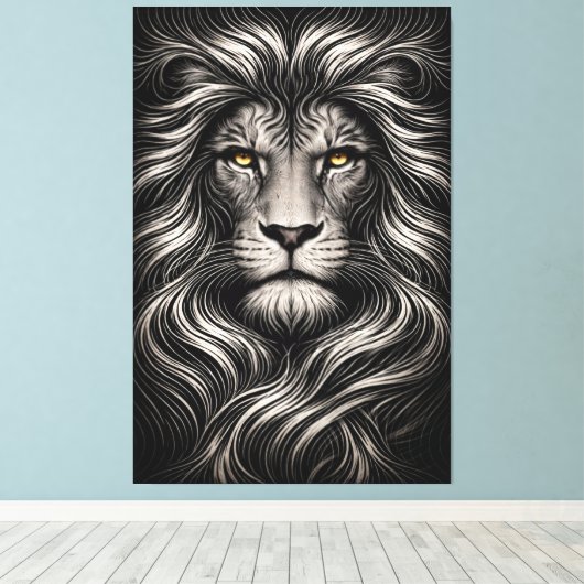 Silent Power - Eyes of Dominance Canvas Print キャンバスプリント (インサイチュ (ウッドフロア))