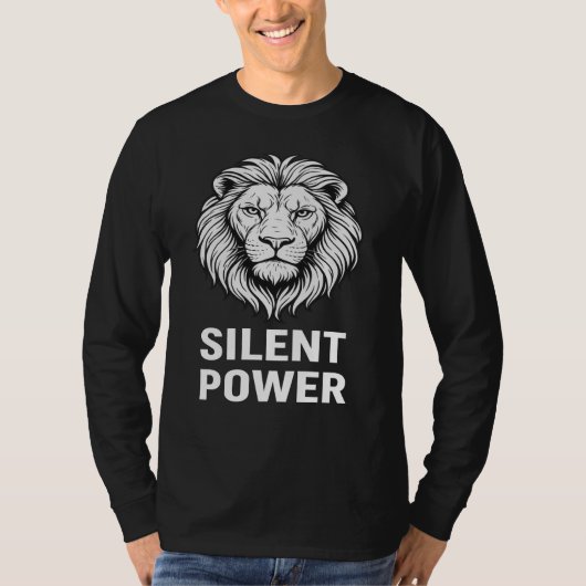 Silent Power Men’s T-Shirt – Bold Black & White Li Tシャツ (正面)
