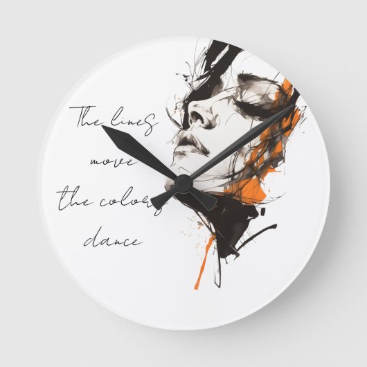 Silent Power – Modern Artistic Wall Clock ラウンド壁時計 (正面)