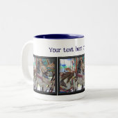 Silent Prancers Carousel Horses Personalized  ツートーンマグカップ (正面左)