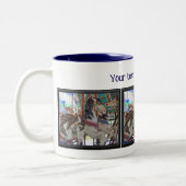 Silent Prancers Carousel Horses Personalized  ツートーンマグカップ (左)