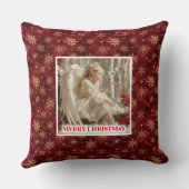 Silent Red and Gold Victorian Angel Christmas  クッション (裏面)