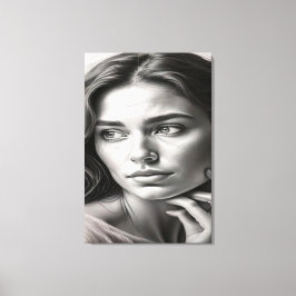 Silent Reflection: Cinematic Black and White キャンバスプリント