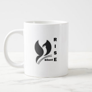 Silent Rise 鳥 ロゴ ミニマリスト ブラック コーヒーマグ ジャンボコーヒーマグカップ