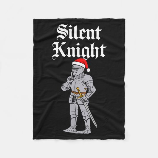Silent Santa Knight Christmas Medieval Costume Men フリースブランケット (正面)