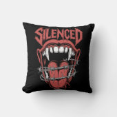 Silent Scream Mouth Illustration クッション (正面)