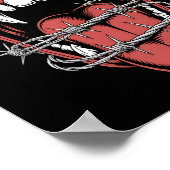 Silent Scream Mouth Illustration ポスター (角)