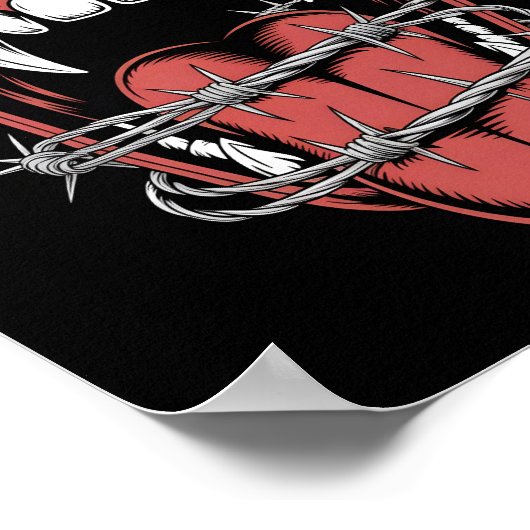 Silent Scream Mouth Illustration ポスター (角)