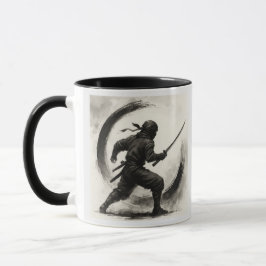 Silent Shadow – Ninja Ink Art Mug マグカップ