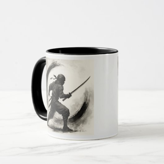 Silent Shadow – Ninja Ink Art Mug マグカップ (正面左)