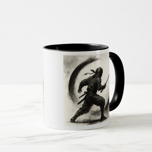 Silent Shadow – Ninja Ink Art Mug マグカップ (正面右)