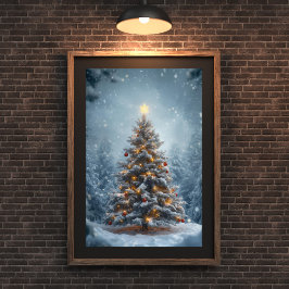 Silent Snow Christmas Tree Poster ポスター