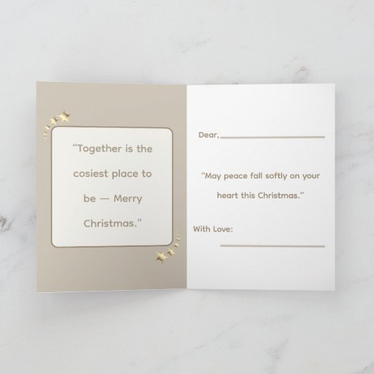 Silent Snow, Soft Glow;Minimalist ElegantChristmas カード (内部)