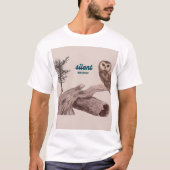 Silent Watcher – Aesthetic Owl Nature Illustration Tシャツ (正面)