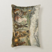 Silent Watching Whimsical Farmhouse Animals  アクセントクッション (正面(垂直))