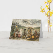 Silent Watching Whimsical Farmhouse Animals  カード (黄色い花)