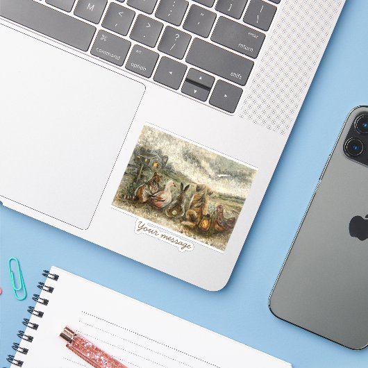 Silent Watching Whimsical Farmhouse Animals シール (ノートパソコンとiPhone)