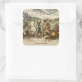 Silent Watching Whimsical Farmhouse Animals  スクエアシール (バッグ)