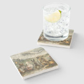 Silent Watching Whimsical Farmhouse Animals  ストーンコースター (横)