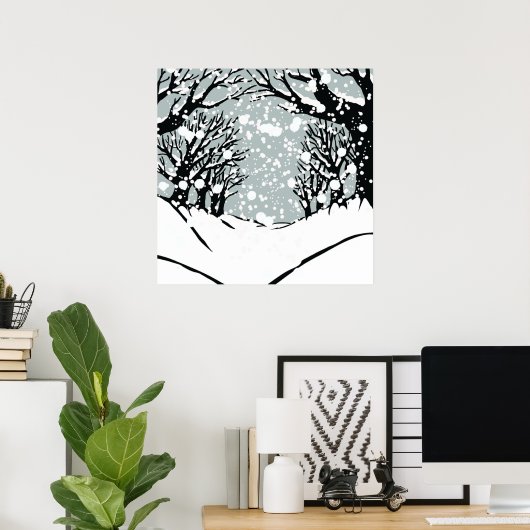 Silent Winter Path ポスター (ホームオフィス)