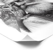 Silent Wisdom: Older Man and Owl Nuzzle Wall Art フォトプリント (角)