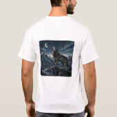 Silent Wolf Under the Moon – Strength in Silence Tシャツ (裏面)