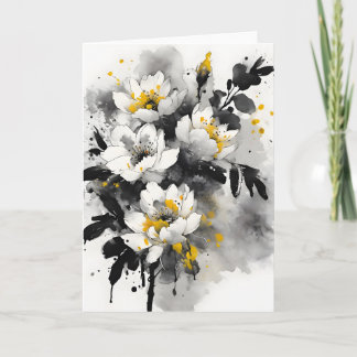 Silente tomentosa - Watercolor flowers カード