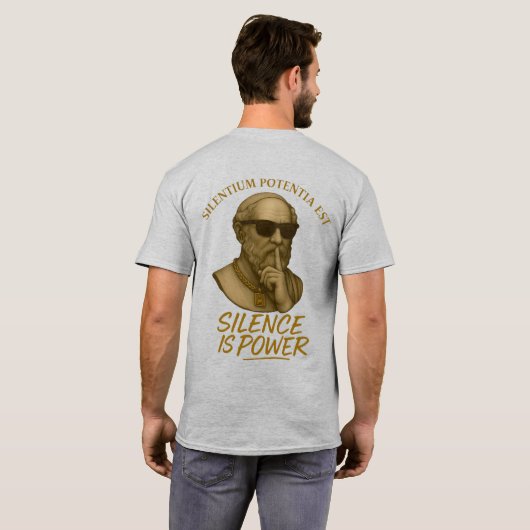 Silentium Potentia Est - 静かな強さの力 Tシャツ (裏面フル)