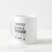 Silently Creating A Spreadsheet Funny Mug コーヒーマグカップ (正面左)