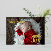 Silentsナイトバンドルの喜び4フォトベビー誕生 箔シーズンカード (立ち正面)