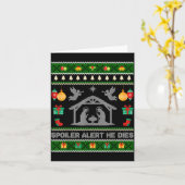 Siler Alert He Dies Jesus Nativity Scene Ugly Chri カード (黄色い花)