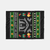 Siler Alert He Dies Jesus Nativity Scene Ugly Chri フリースブランケット (正面(横))