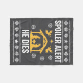 Siler Alert He Dies Jesus Nativity Scene Ugly Chri フリースブランケット (正面(横))