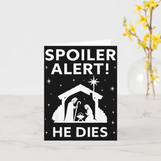 Siler Christmas Nativity Scene Funny Christian Slo カード (黄色い花)