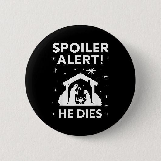 Siler Christmas Nativity Scene Funny Christian Slo 缶バッジ (正面)