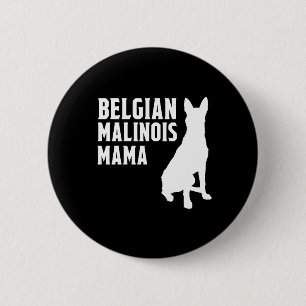 Silhouetteベルギー人のMalinoisのママ 缶バッジ
