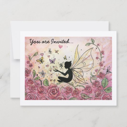 Silhouette and Roses 招待状 (正面)