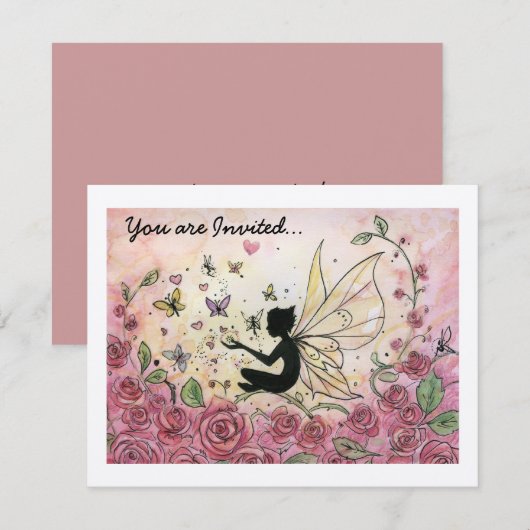 Silhouette and Roses 招待状 (正面/裏面)