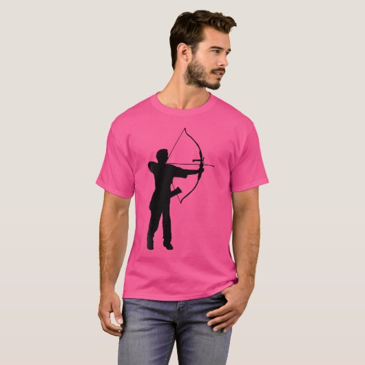 Silhouette Archery Archer Player Bow And Arrow Sho Tシャツ (正面フル)