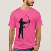 Silhouette Archery Archer Player Bow And Arrow Sho Tシャツ (正面)