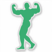 silhouette bodybuilding 10 musculation pose 1 シール (正面)